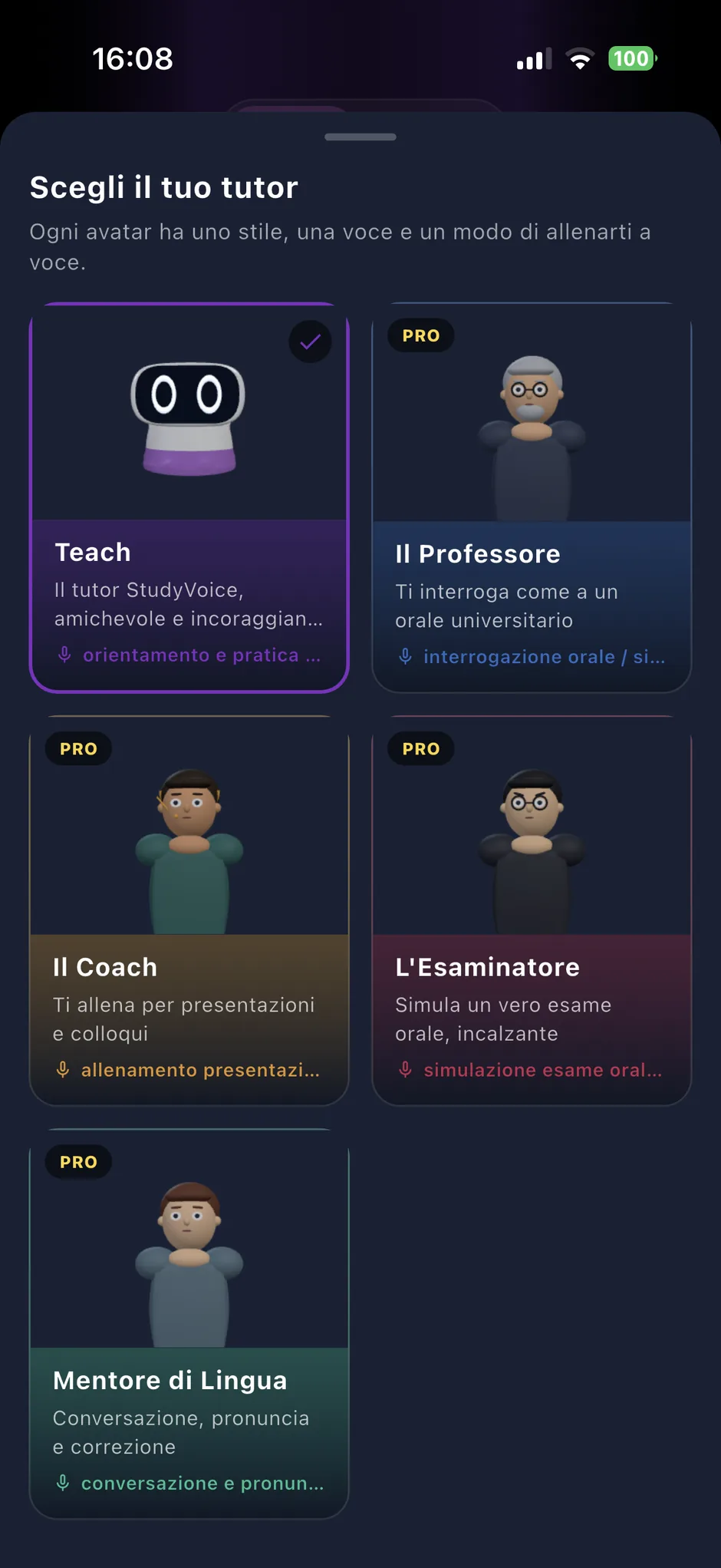 Scegli il tuo tutor