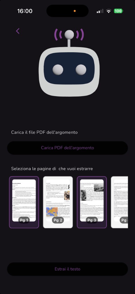 Importazione PDF e selezione pagine