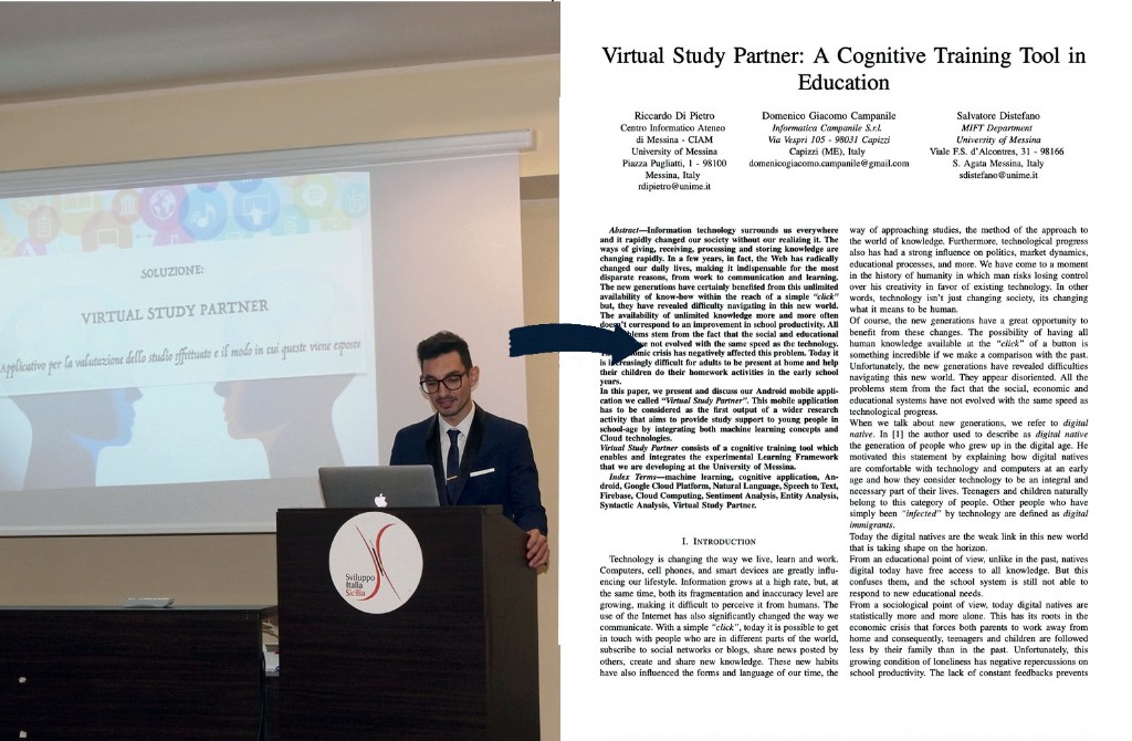 Presentazione universitaria e pubblicazione scientifica Virtual Study Partner