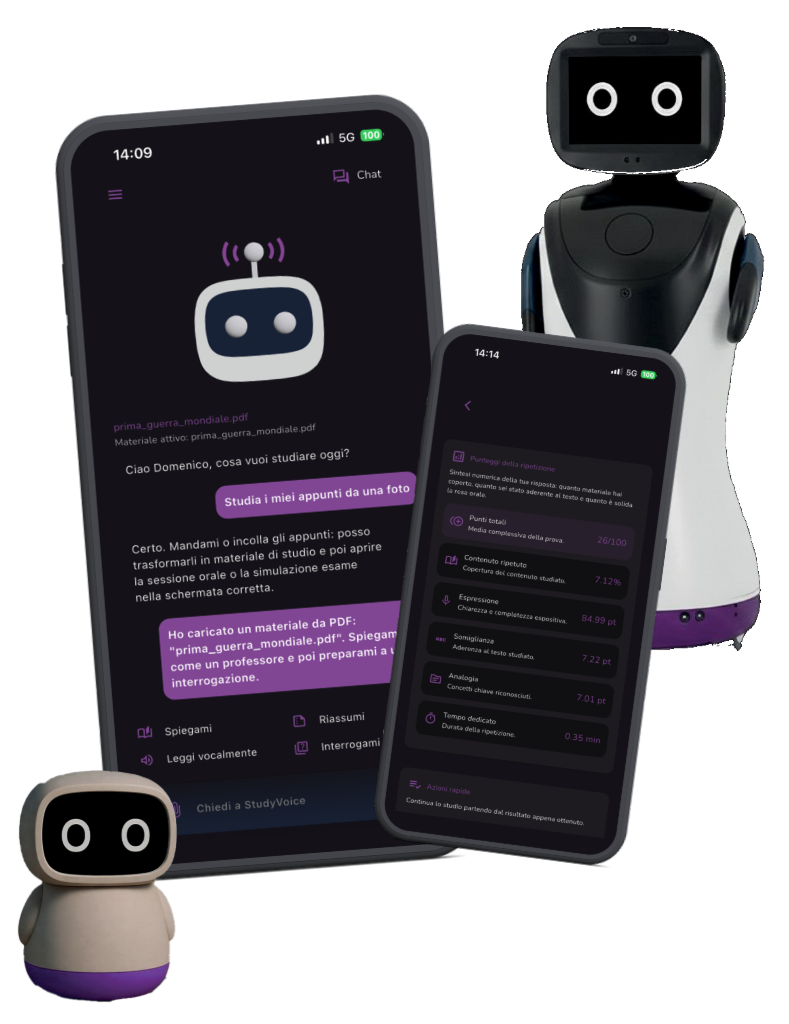 StudyVoice: app su smartphone e robot educativi per studiare e parlare ad alta voce