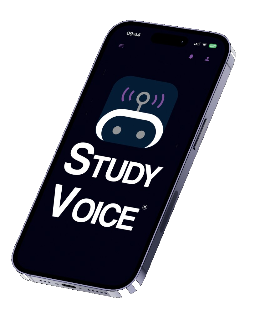 Schermata dell'app StudyVoice su smartphone